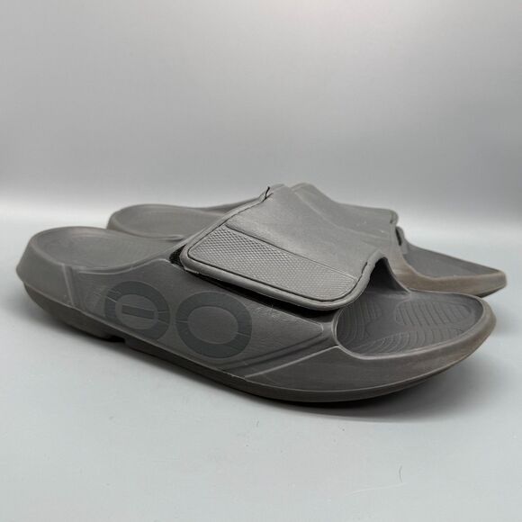 OOFOS OOahh Sport Flex Men 14 Slate Gray Slides Sandals Slip-On Open Toe Comfort main image 4